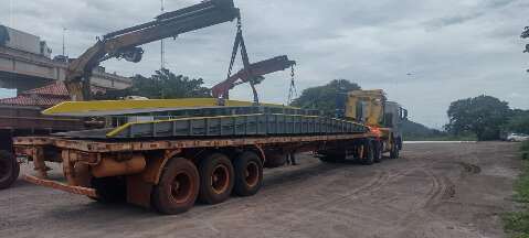Estrutura para recuperação de ponte chega a Corumbá 