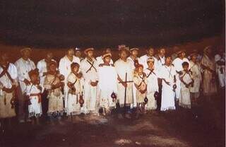 Ritual Kunumi Pepy entre indígenas Kaiowá, na Aldeia Panambizinho, em Dourados (Foto: Reprodução/Redes Sociais)