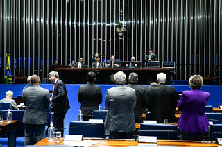Sessão ordinária do Senado Federal na noite desta terça-feira (Foto: Marcos Oliveira/Agência Senado)