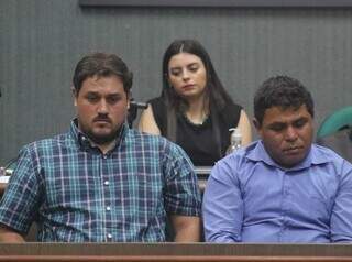 Thiago Giovanni Demarco Sena, 27, e William Enrique Larrea, 37, durante julgamento, em março do ano passado (Foto: Paulo Francis/Arquivo)