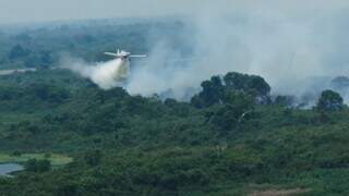 Combate ao incêndio na Serra do Amolar, no íncio de fevereiro (Foto: Divulgação/Portal MS)