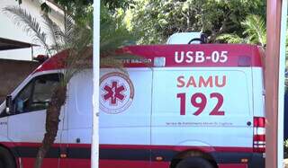 Ambulância do Samu durante atendimento em Três Lagoas. (Foto: Divulgação)