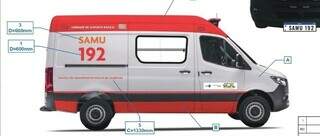 Modelo de ambulância prevista em edital do Ministério da Saúde. (Foto: Reprodução)