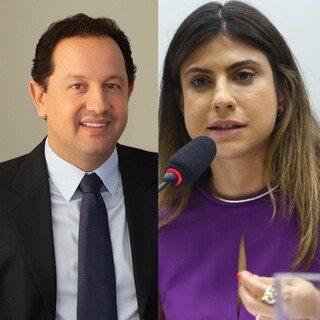 Do lado esquerdo: suplente do PP e secretário-adjunto da Semadesc, Walter Carneiro Júnior; à direita, deputada federal Camila Jara (PT) (Foto: Reprodução)