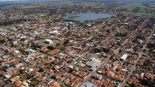 Vista aérea da cidade de Três Lagoas, a mais quente do Brasil nesta sexta-feira (Foto: Divulgação/Prefeitura de Três Lagoas)
