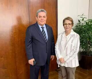Marco Aurélio Santullo ao lado da senadora Tereza Cristina (Foto: Reprodução)