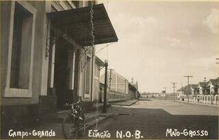 Fachada da estação do Complexo Ferroviário de Campo Grande nos anos 1940 (Foto: Reprodução/Estações Ferroviárias)