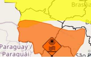 Alerta laranja para onda de calor e amarelo para chuvas intensas  (Foto: reprodução/ Inmet) 