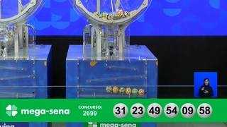 Concurso 2.699 da Mega-Sena sorteou as dezenas 9, 23, 31, 49, 54 e 58 nesta terça-feira (12). (Foto: Reprodução/Caixa)