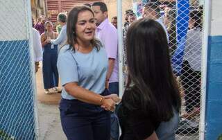 Prefeita Adriane Lopes em evento hoje no Parque do Sol. (Foto: Juliano Almeida)