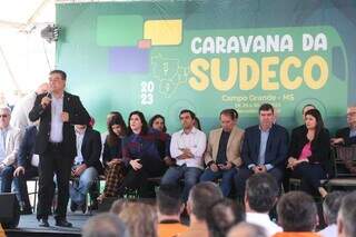 Autoridades sul-mato-grossenses na abertura da Caravana da Sudeco em 2023 (Foto: Marcos Maluf)