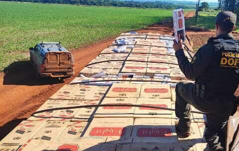 Polícia apreende caminhão com 40.500 pacotes de cigarro paraguaio