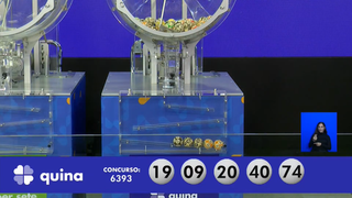 Concurso 6.393 da Quina sorteou os números 9, 19, 20, 40 e 74 nesta segunda-feira (18). (Foto: Reprodução/Caixa)