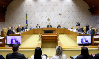 Ministros do STF durante sessão no Plenário no fim da tarde desta quinta-feira (21). (Foto: Gustavo Moreno/STF)