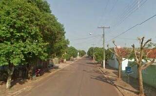 Rua do distrito Nova Esperança, localizado no município de Rio Negro (Foto: Reprodução/Sanesul)
