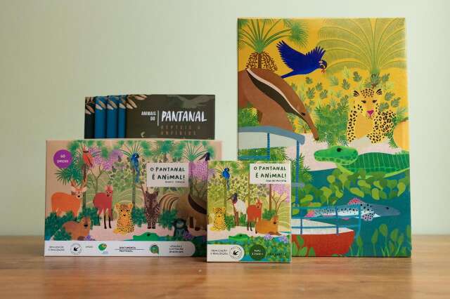Bichos do Pantanal s&atilde;o transformados em cole&ccedil;&atilde;o de livros e jogos infantis
