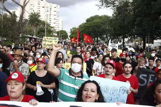 No ano passado, manifestantes da esquerda lembraram ataques contra a democracia no 8 de janeiro (Foto: Arquivo/Alex Machado)
