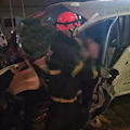 Motorista fica preso nas ferragens após bater carro em mureta do Hemosul