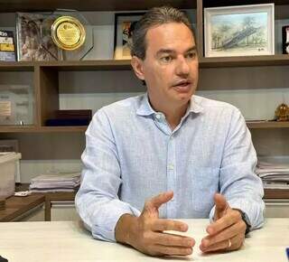 Ex-prefeito de Campo Grande, Marquinhos Trad (PDT), em entrevista ao Campo Grande News em seu escritório (Foto: Marcos Maluf)