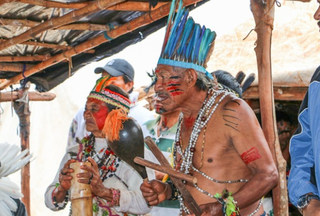 Indígenas durante reunião da Comissão de Direitos Humanos em MS. (Foto: Fernando Bola/Câmara Federal)