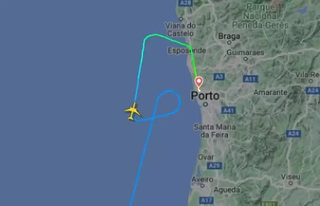 Avião faz pouso não previsto em Portugal (Foto: Reprodução / Flight Radar)