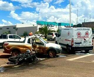 Ap&oacute;s acidente, motociclista morre a caminho do hospital em MS 