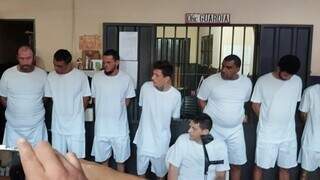 Presos que foram transferidos da penitenciária de Pedro Juan Caballero (Foto: Última Hora)