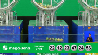 Concurso 2.709 da Mega-Sena sorteou as dezenas: 12, 22, 23, 24, 47 e 53 neste sábado (6). (Foto: Reprodução/Caixa)