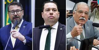 Deputados federais por MS, da esquerda para a direita: Marcos Pollon (PL), Rodolfo Nogueira (PL) e Luiz Ovando (PP). (Fotos: Arquivo/Campo Grande News)