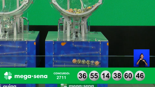 Concurso 2.711 da Mega-Sena sorteou os números 14, 36, 38, 46, 55 e 60 nesta quinta-feira (11). (Foto: Reprodução/Caixa)