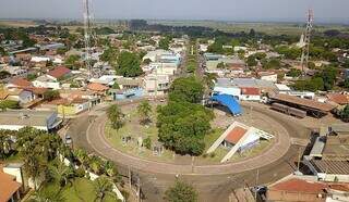 Vista aérea da cidade de Anaurilândia onde concurso será realizado (Foto: reprodução)