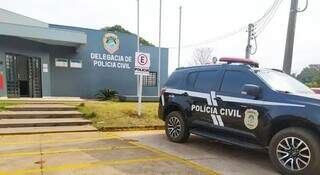 Fachada da Delegacia de Polícia Civil, em Amambaí, onde crime foi registrado. (Foto: Vilson Nascimento/A Gazeta News)