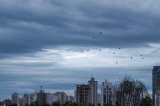 Céu nublado nesta manhã em Campo Grande (Foto: Henrique Kawaminami)