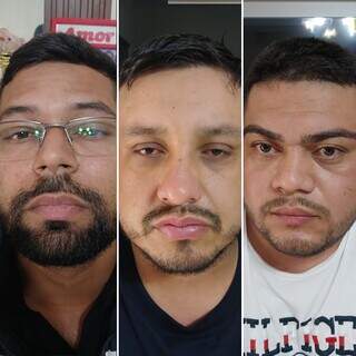 Kaike (à esquerda), Edgar (centro) e Ronald, presos hoje em Pedro Juan Caballero (Foto: Divulgação)