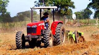 Agricultor familiar preparando a terra para plantio com trator (Foto: Divulgação)