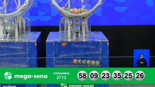 Concurso 2.713 da Mega-Sena teve 9, 23, 25, 26, 35 e 58 como números sorteados nesta terça-feira (16). (Foto: Reprodução/Caixa)
