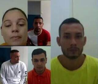 Quinteto envolvido no crime participou de julgamento por videoconferência (Foto: Rádio Caçula)