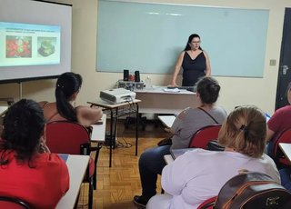 Professora dá curso na Escola de Educação Profissional da Funsat. (Foto: Reprodução/Funsat)