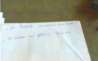 Anotação de gerente da Máfia do Cigarro cita pagamento a José Roberto. (Foto: Reprodução)