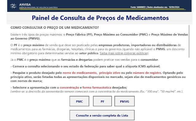 Consumidor pode consulta pre&ccedil;os de medicamentos em painel da Anvisa