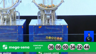 Concurso 2.717 da Mega-Sena sorteou os números: 6, 22, 34, 36, 44 e 50. (Foto: Reprodução/Caixa)