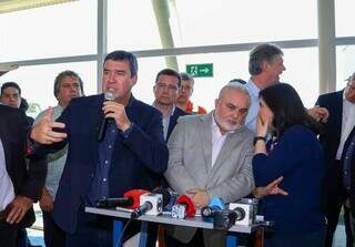 Governador Eduardo Riedel falou dos projetos de MS para desenvolvimento da logística (Foto: Álvaro Rezende/Secom)
