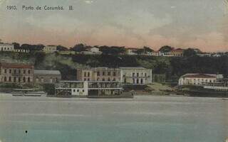 Vista panorâmica do Porto de Corumbá, em 1910. (Foto: M. Perez; Eudozio Lima/Biblioteca Nacional)