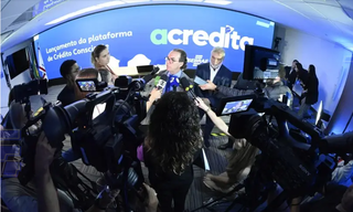 Presidente nacional do Sebrae, Décio Lima, durante coletiva sobre a plataforma Crédito Consciente. (Foto: Fabricio Almeida)