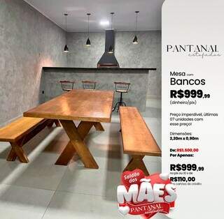 Mesa para espaço gourmet a partir de R$ 799. (Foto: Divulgação)