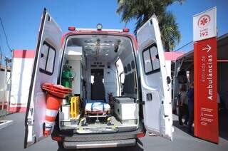 Veículo do Samu (Serviço de Atendimento Móvel de Urgência) na Capital. (Foto: Divulgação/PMCG)