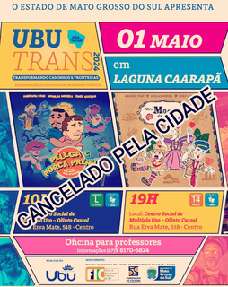 Cartaz de divulgação sobre o cancelamento em Laguna Carapã. (Foto: Reprodução/Instagram)