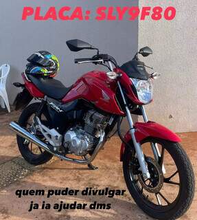 Moto roubada de motoentregador, em Campo Grande. (Foto: Direto das Ruas)