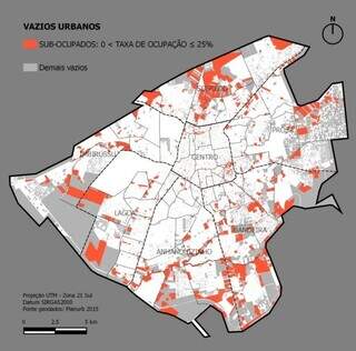 &#39;Vazios Urbanos&#39; apontados em pesquisa de 2014 pelo arquiteto.