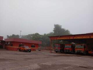Nevoeiro visto do quartel dos bombeiros (Foto: Sargento Assis/Corpo de Bombeiros)